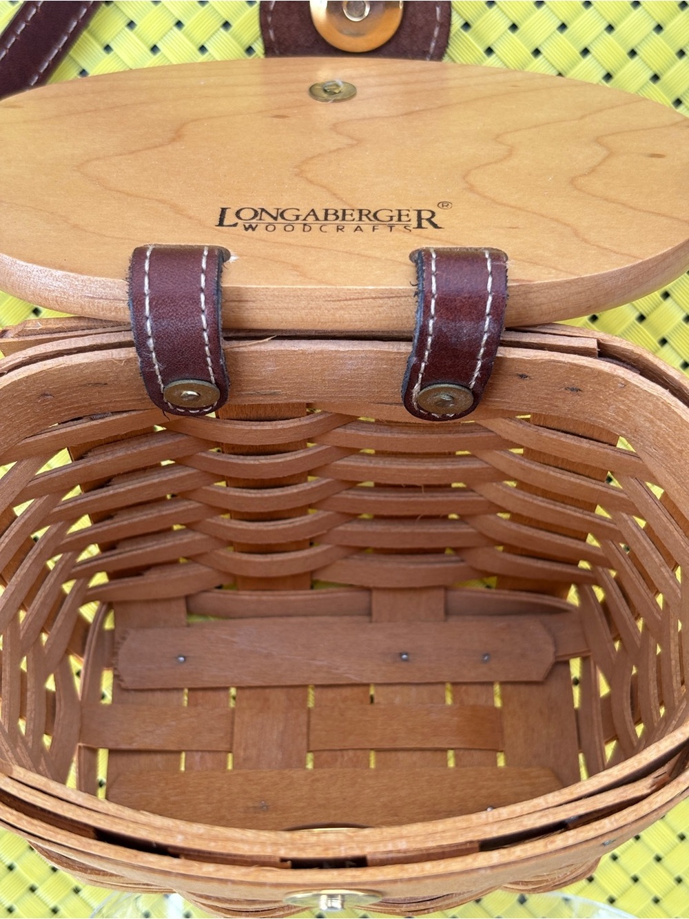 Longaberger Vintage Saddleback Crossbody Basket Purse - Picture 5 of 12